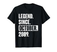 Retro 17 Years Old Legend Since October 2009 17th Birthday T-Shirt