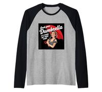 Retro 1950s Dumbrella Design Sarcastic Quote Stupid People Raglan Baseball Tee