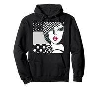 Retro 1950s Woman Face : Mid Century Modern Pop Art Dot Port Pullover Hoodie