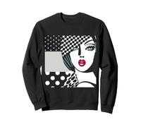Retro 1950s Woman Face : Mid Century Modern Pop Art Dot Port Sweatshirt