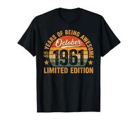 Retro 1961 Limited Edition 65 Year Old October 65th Birthday T-Shirt