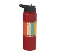 Retro 1970's Style Playing Card Suits Blackjack Distressed Stainless Steel Insulated Water Bottle