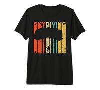 Retro 1970's Style Skydiver Silhouette Skydiving Distressed Premium T-Shirt