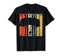Retro 1970's Style Skydiver Silhouette Skydiving Distressed T-Shirt