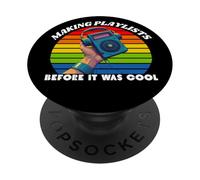 Retro 1980s Culture, Cassette Players, Retro 1980's Music PopSockets Adhesive PopGrip