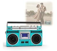 Retro 1980s Vintage Boombox, Anti-Tape-Eating Cassette Player Recorder With AM/FM Radio, Full-Range Stereo Speakers, Supports USB & SD Card Input For Home & Outdoor(Green)