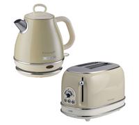 Retro 1L Jug Kettle & 2 Slice Toaster Cream Set, Vintage Style Ariete