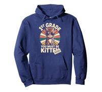 Retro 1ST GRADE YOU MUST BE KITTEN Girl Cat Mom I'm Fine Pullover Hoodie