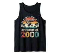Retro 25 Year Old Vintage October 2000 25th Birthday Men Boy Tank Top