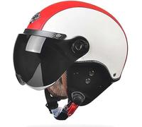 Retro 3/4 Motorbike Half Helmet with Visor,Vintage Open Face Bike Helmet,Youth Quick Buckle Cruiser Moped Scooter Bicycle ATV Helmets for Adults Men Women，DOT Approved A4,XL/(61~62cm)