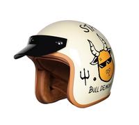 Retro 3/4 Open Fac Motorcycle Helmet Motorbike Crash Helmet Quick-Release Scooter Helmet Multiple Colors Available Bowl-Shaped Helmet All Seasons I,XL=(61-62CM)