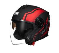 Retro 3/4 Open Face Motorcycle Helmet Removable Liner Moped Helmet with Dual Sun Visors Crash Helmet Suitable for Commuting and Outdoor Riding G,XXL=(63-64CM)