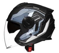Retro 3/4 Open Face Motorcycle Helmet Removable Liner Moped Helmet with Dual Sun Visors Crash Helmet Suitable for Commuting and Outdoor Riding B,M=(57-58CM)