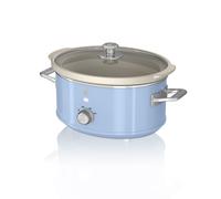 Retro 3.5 Litre Slow Cooker Blue Removable Ceramic Pot 3 Settings Keep Warm 200W
