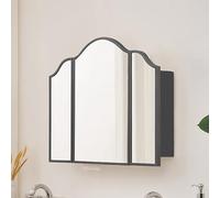 Retro 3-Door Bathroom Mirror Cabinet with Shelves, Wall-Mount Vanity Storage for Toilets & Dressing Tables, Stylish 80x13x60 cm Space-Saving Design