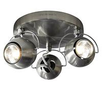 Retro 3 Way Ceiling Light Adjustable Eyeball Spot Lamp (Brush Chrome)