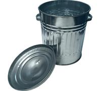 Retro 30L Galvanised Steel Dustbin Metal Bin
