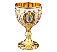Retro 30ml Vintage Metal Cup for Champagne Serving Tableware Decor Garnish Container and Condiment Presentation (Gold and White)