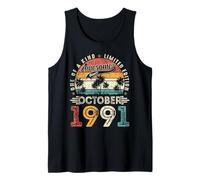 Retro 34 Year Old Vintage October 1991 34th Birthday Men Boy Tank Top