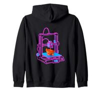 Retro 3D Printer Maker Artwork Zip Hoodie