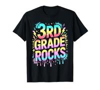 Retro 3RD Grade Rocks Last Day Future Heroes Teacher Year T-Shirt