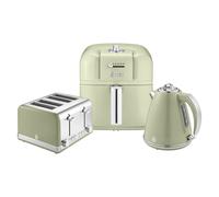 Retro 4 Slice Toaster, Cordless Kettle and Air Fryer Bundle in Cream
