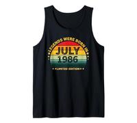 Retro 40th Birthday Legends were Born in July 1986 Tank Top