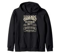 Retro 48th Birthday Gifts for Men 48 Year Old October 1977 Zip Hoodie