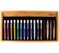 Retro 51 Bamboo Pen Holder with Magnetic Cover, Holds 16 pens (DIS-B16)