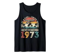 Retro 52 Year Old Vintage October 1973 52nd Birthday Men Dad Tank Top