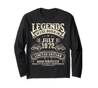 Retro 53rd Birthday Gifts for Men 53 Year Old July 1972 Long Sleeve T-Shirt