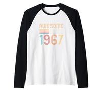 Retro 59th Birthday Awesome Since 1967 Raglan Baseball Tee
