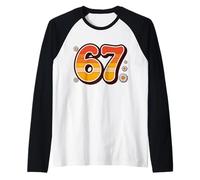 Retro 6 7 Summer Alpha Slang 67 Beach Raglan Baseball Tee