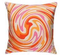 Retro 60s 70s 80s Pink and Orange and Yellow Color Pillow Covers Decorative Throw Pillowcase 18x18 Inch Square Couch Cushion Cover for Home Decor Sofa Living Room Bed Car Sofa