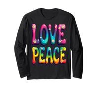 Retro 60's 70's Flower Power Groovy Love Peace Hippie Long Sleeve T-Shirt