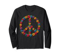 Retro 60's 70's Flower Power Groovy Love Peace Hippie Long Sleeve T-Shirt