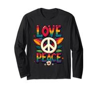 Retro 60's 70's Flower Power Groovy Love Peace Hippie Long Sleeve T-Shirt