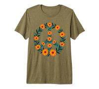 Retro 60's 70's Flower Power Groovy Love Peace Hippie Premium T-Shirt