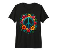 Retro 60's 70's Flower Power Groovy Love Peace Hippie Premium T-Shirt