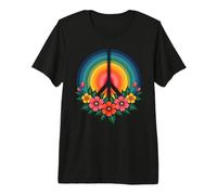 Retro 60's 70's Flower Power Groovy Love Peace Hippie Premium T-Shirt