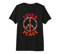 Retro 60's 70's Flower Power Groovy Love Peace Hippie Premium T-Shirt
