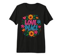 Retro 60's 70's Flower Power Groovy Love Peace Hippie Premium T-Shirt