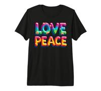 Retro 60's 70's Flower Power Groovy Love Peace Hippie Premium T-Shirt