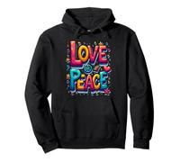 Retro 60's 70's Flower Power Groovy Love Peace Hippie Pullover Hoodie