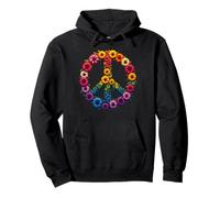 Retro 60's 70's Flower Power Groovy Love Peace Hippie Pullover Hoodie