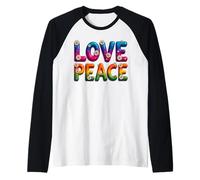 Retro 60's 70's Flower Power Groovy Love Peace Hippie Raglan Baseball Tee