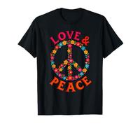 Retro 60's 70's Flower Power Groovy Love Peace Hippie T-Shirt