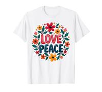 Retro 60's 70's Flower Power Groovy Love Peace Hippie T-Shirt