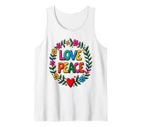Retro 60's 70's Flower Power Groovy Love Peace Hippie Tank Top