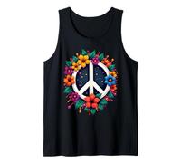 Retro 60's 70's Flower Power Groovy Love Peace Hippie Tank Top